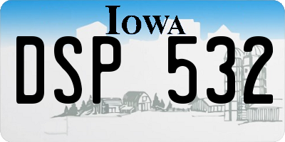 IA license plate DSP532