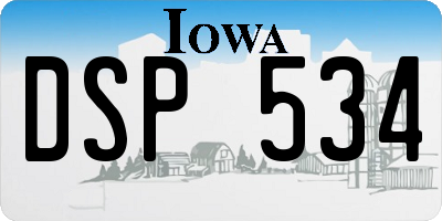 IA license plate DSP534