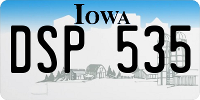 IA license plate DSP535