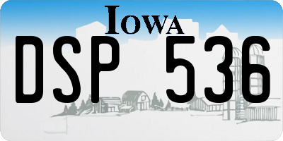 IA license plate DSP536