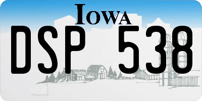 IA license plate DSP538