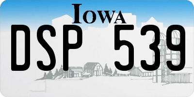IA license plate DSP539