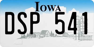 IA license plate DSP541