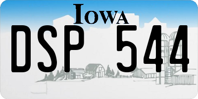 IA license plate DSP544