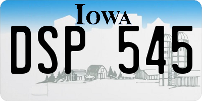 IA license plate DSP545