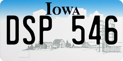 IA license plate DSP546
