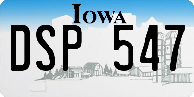 IA license plate DSP547