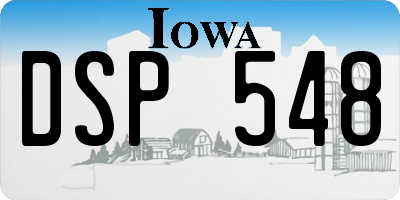 IA license plate DSP548