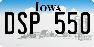 IA license plate DSP550