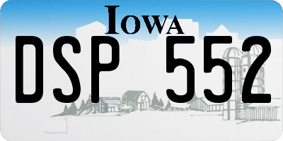 IA license plate DSP552