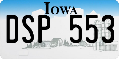 IA license plate DSP553