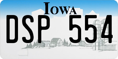 IA license plate DSP554