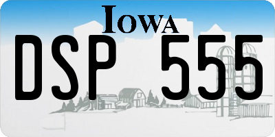 IA license plate DSP555