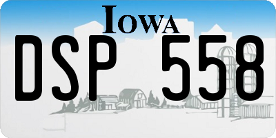 IA license plate DSP558