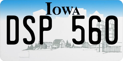 IA license plate DSP560