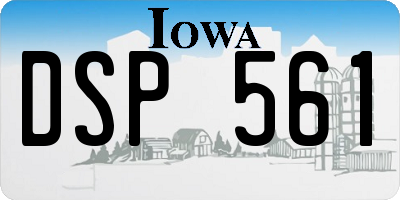 IA license plate DSP561
