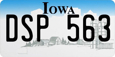 IA license plate DSP563