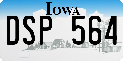 IA license plate DSP564