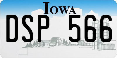 IA license plate DSP566