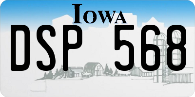 IA license plate DSP568