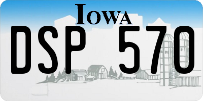 IA license plate DSP570