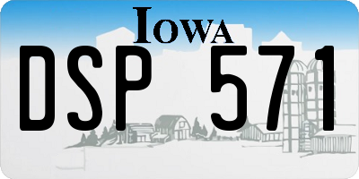 IA license plate DSP571