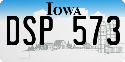IA license plate DSP573