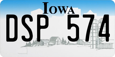 IA license plate DSP574