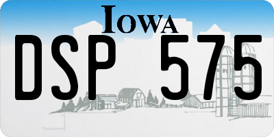 IA license plate DSP575