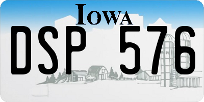 IA license plate DSP576