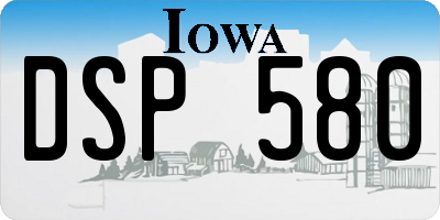 IA license plate DSP580