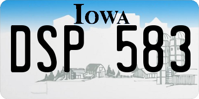 IA license plate DSP583