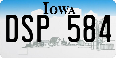 IA license plate DSP584
