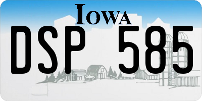 IA license plate DSP585