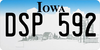 IA license plate DSP592