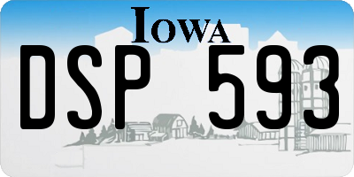 IA license plate DSP593