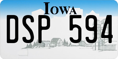 IA license plate DSP594