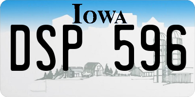 IA license plate DSP596