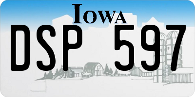 IA license plate DSP597