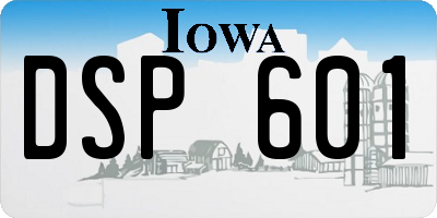 IA license plate DSP601