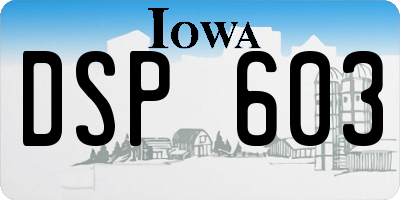 IA license plate DSP603