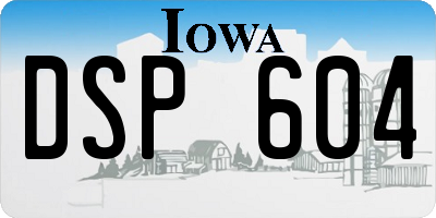 IA license plate DSP604