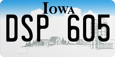 IA license plate DSP605
