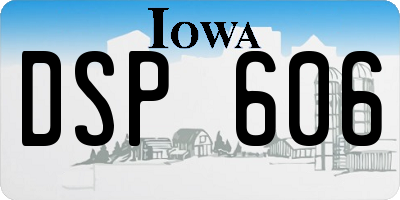 IA license plate DSP606