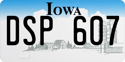 IA license plate DSP607