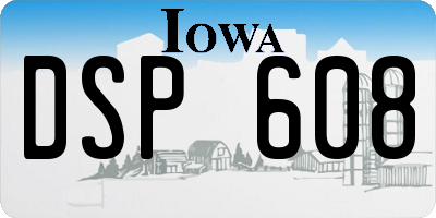 IA license plate DSP608