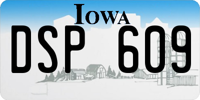 IA license plate DSP609