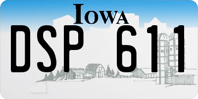 IA license plate DSP611