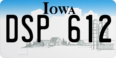 IA license plate DSP612