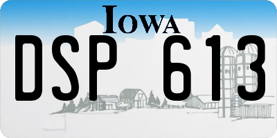 IA license plate DSP613